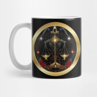 Astological Libra balancing scales in a field of stars Mug